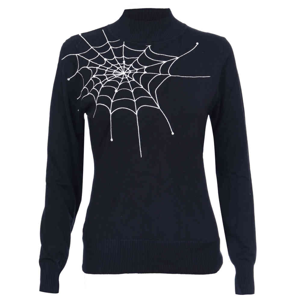 Voodoo Vixen - VV X Acid Doll Black Widow Chandail - Noir